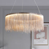 Nordic LED Chrome Round Chandelier