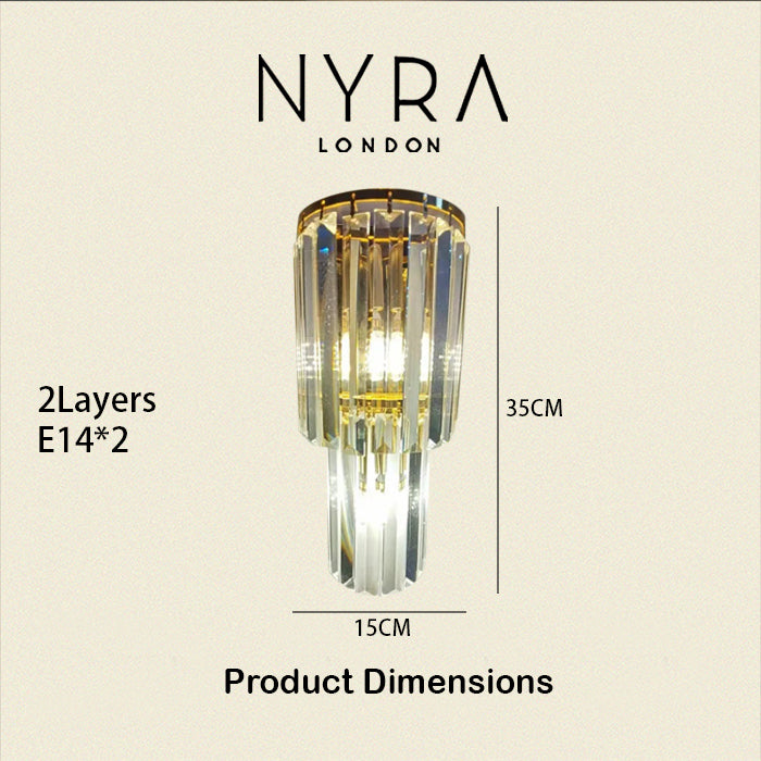 Opulent Pillar Crystal Wall Lamp