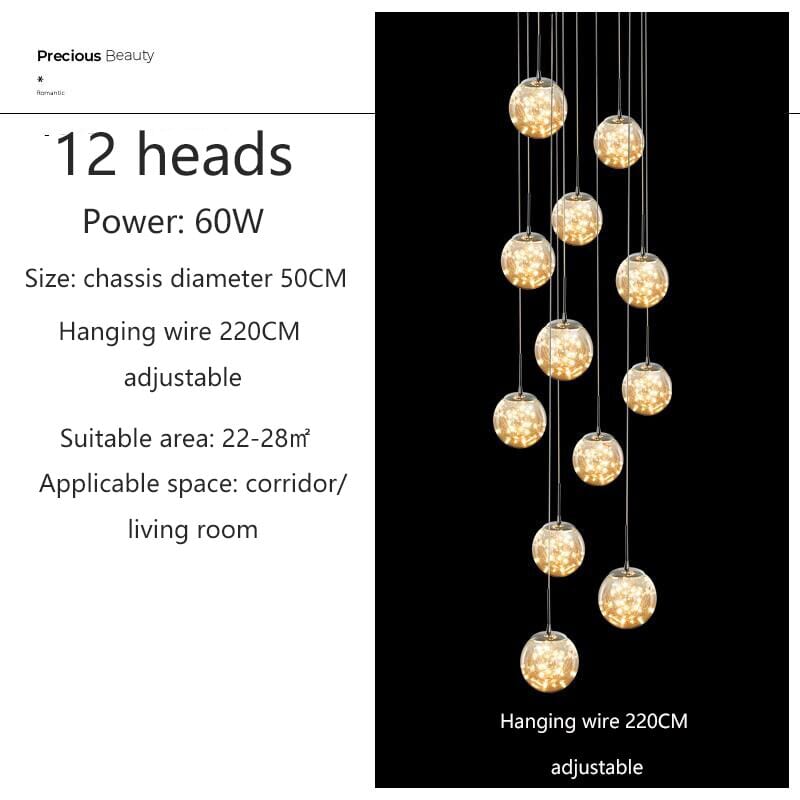 Glass Ball Ashante Chandelier