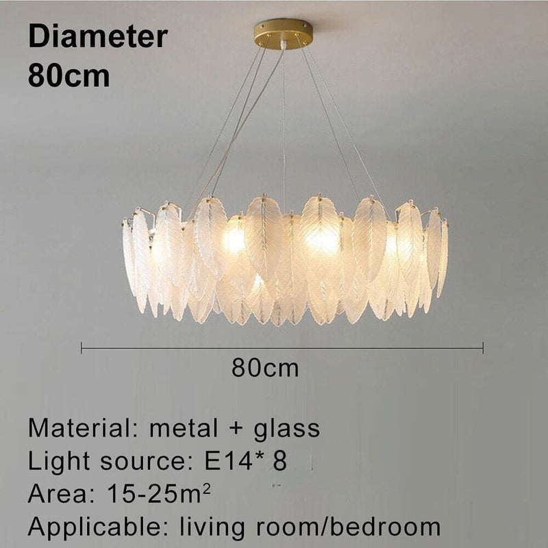 Modern Feather Glass Ceiling Chandelier