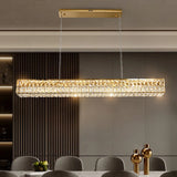 Rectangle Two Layer Gold Crystal LED chandelier