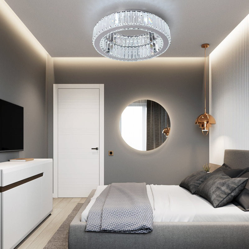 Modern Big Crystal Round Dimmable LED Chandelier