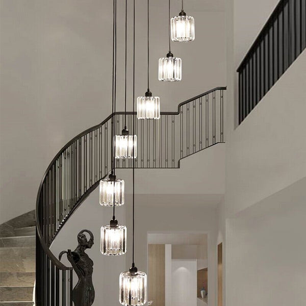 Ava Square Crystal Drop Chandelier