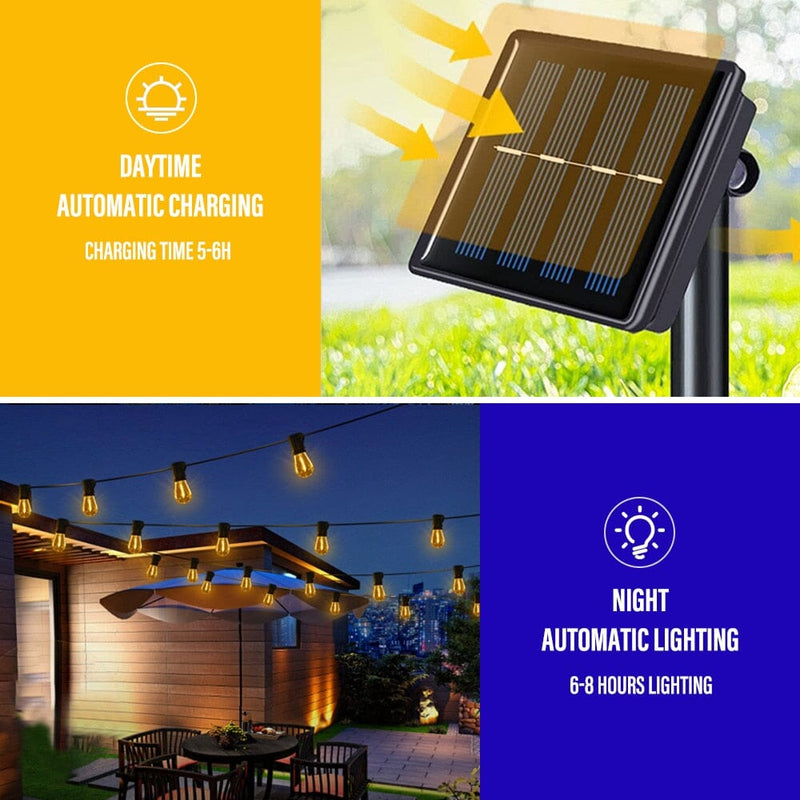 NYRA LED Solar String Lights IP65 Waterproof