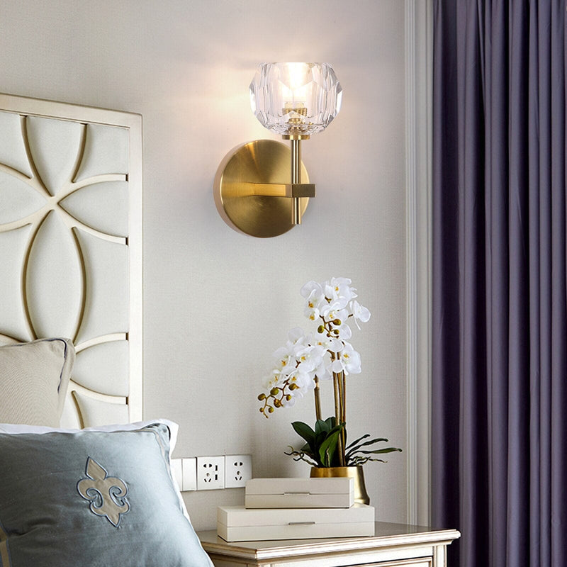 Ebony European Copper Crystal Wall Lights