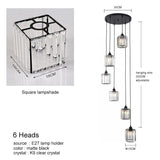 Ava Square Crystal Drop Chandelier