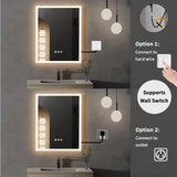 LED Lighted Anti-Fog Wall Mounted Bathroom Mirror 16x20 inch