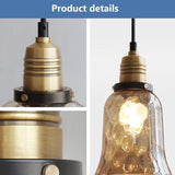 Vintage Amber Glass LED Pendant Light
