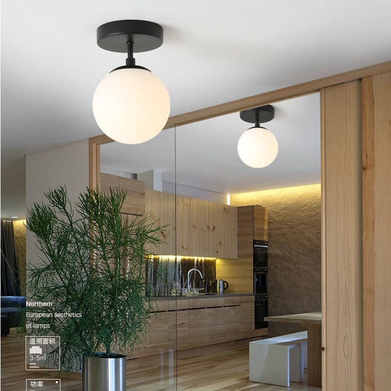 Nordic Minimalist Round Glass Ball Ceiling Lamp