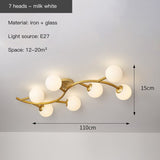 Nordic Glass Ball Tree Branch Ceiling Lamp