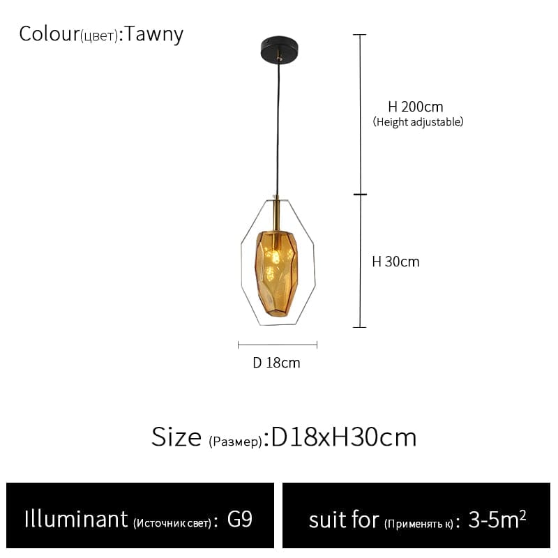 Nordic Minimalist Single Head Glass Chandelier