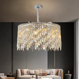 LED Crystal Gold Chrome Hanging Lamp