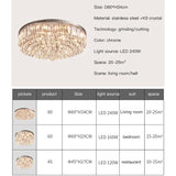 Eva Luxury LED Chrome  Crystal Ceiling Light