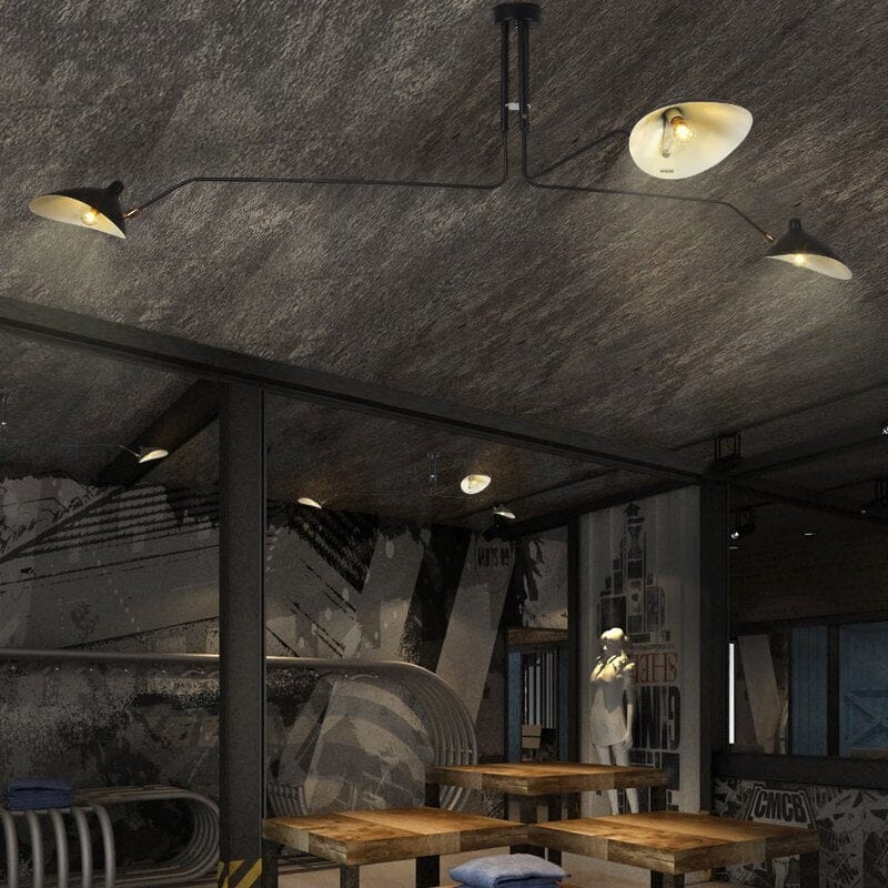 Nordic LED Iron Black Spider Ceiling Light