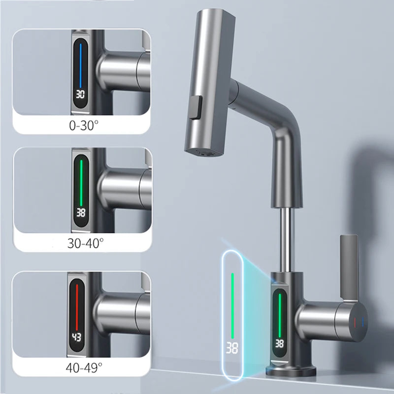 NYRA Waterfall Faucet With Temperature Display