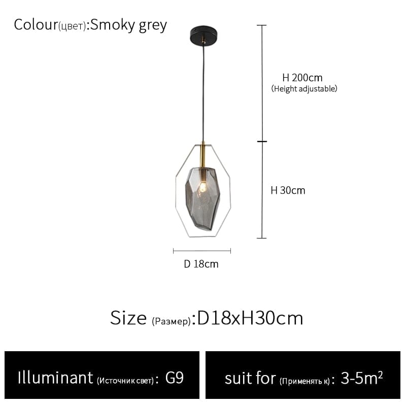 Nordic Minimalist Single Head Glass Chandelier