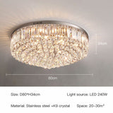 Eva Luxury LED Chrome  Crystal Ceiling Light