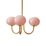 Vintage Retro Pink White Glass Pendant Lamp