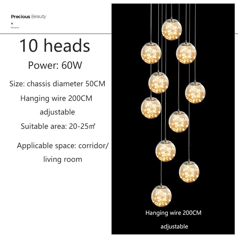 Glass Ball Ashante Chandelier