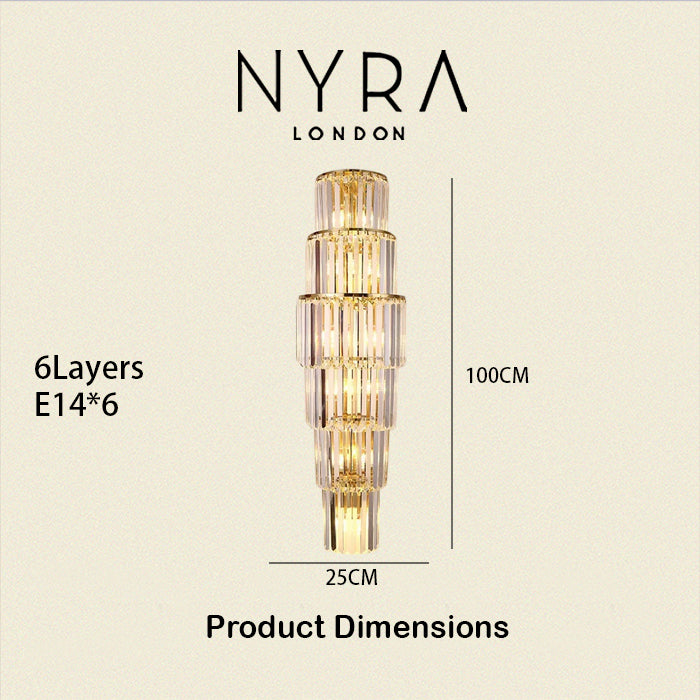 Opulent Pillar Crystal Wall Lamp