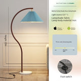 Wooden LED Corner Bedside Floor Lamp