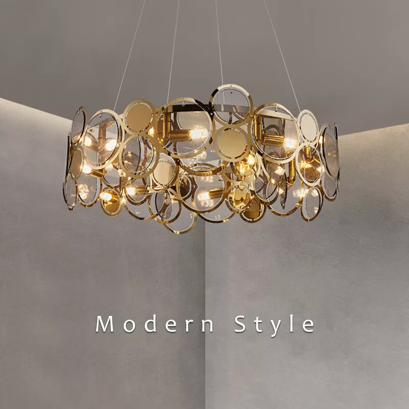 Kensington Postmodern Luxury Gold Art LED Chandelier