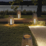 Rattan Portable Lantern LED Lights For Garden