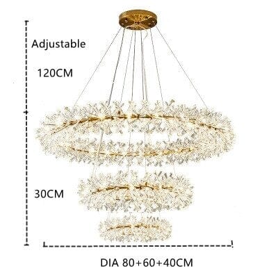 Modern Cooper Flower Crystal Chandelier