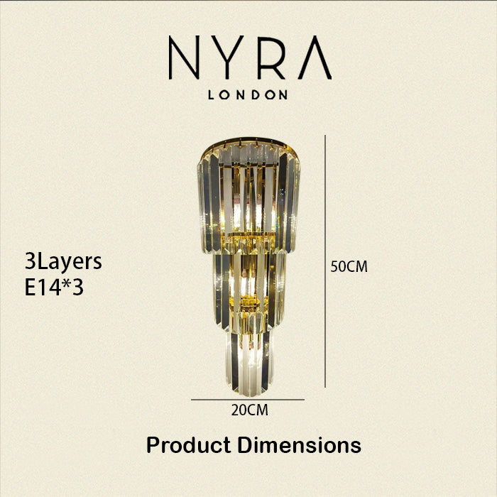 Opulent Pillar Crystal Wall Lamp