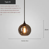 Nordic Restaurant Glass Pendant Lamp