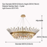 Safia Golden Round Crystal Chandelier