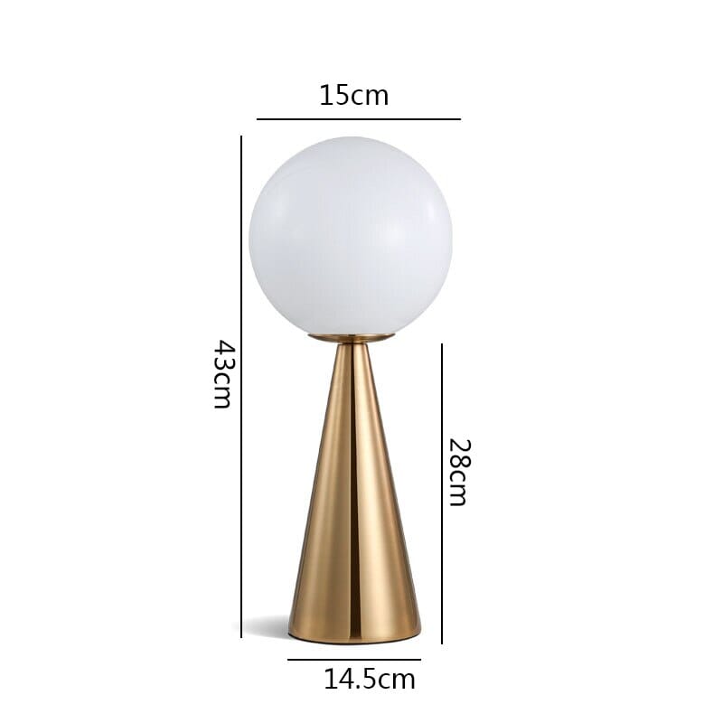 Creative Cone Golden Glass Art Table Lamp