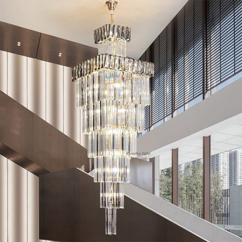 High-end Villa Staircase Crystal  Long Chandelier