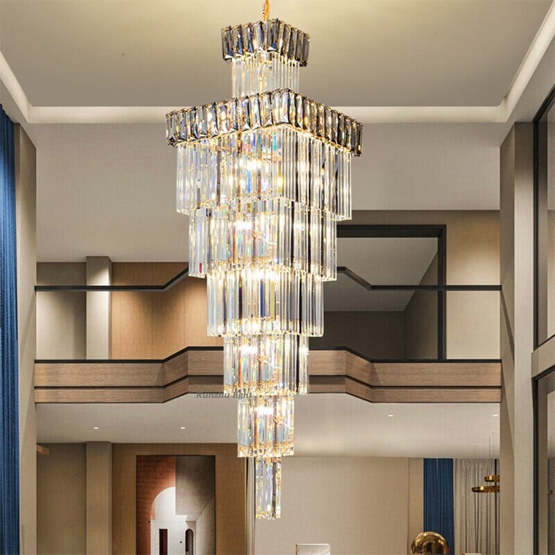 High-end Villa Staircase Crystal  Long Chandelier