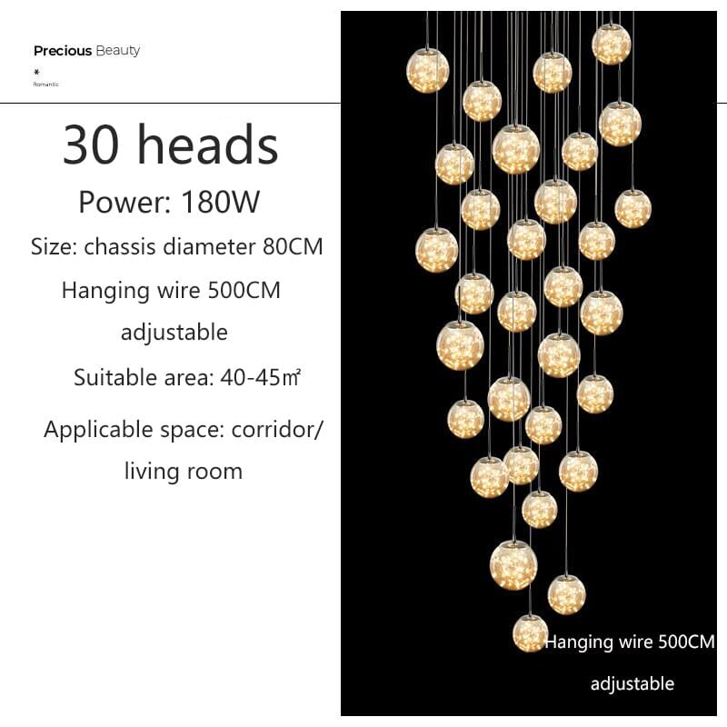 Glass Ball Ashante Chandelier