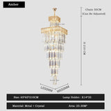 High-end Villa Staircase Crystal  Long Chandelier