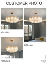 Modern Feather Glass Ceiling Chandelier