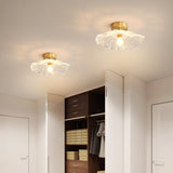 Flowers Glass Semi Flush Mounted Ceiling Light