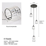 Ava Square Crystal Drop Chandelier