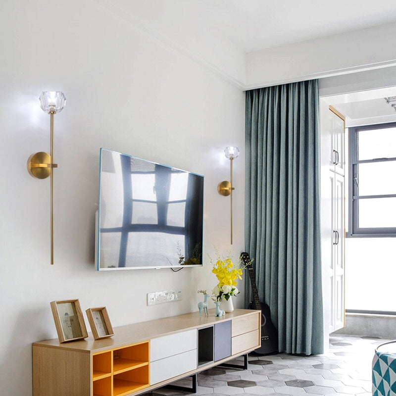 Ebony European Copper Crystal Wall Lights