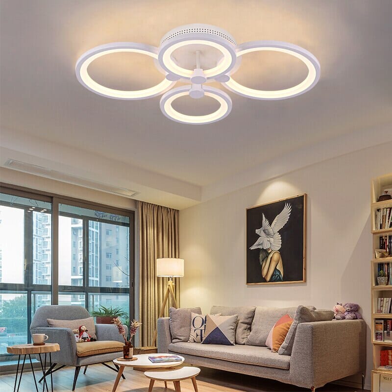 Modern Ring Acrylic Ceiling Lamp With Remote Control