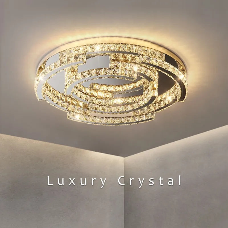 Hampstead Round Silvery Crystal Chandelier