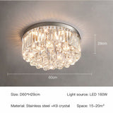 Eva Luxury LED Chrome  Crystal Ceiling Light