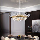 Safia Golden Round Crystal Chandelier
