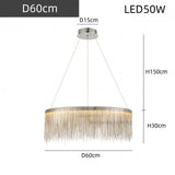 Nordic LED Chrome Round Chandelier