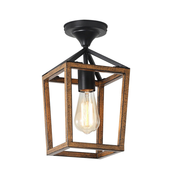 Wood Grain Metal Semi Embedded Ceiling Lights