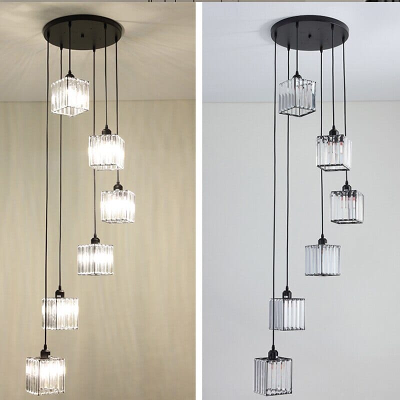 Ava Square Crystal Drop Chandelier