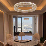 Color Changeable Golden Round Crystal Chandelier