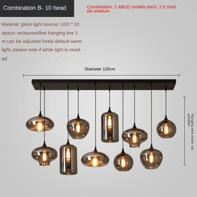 Nordic Restaurant Glass Pendant Lamp