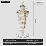 High-end Villa Staircase Crystal  Long Chandelier